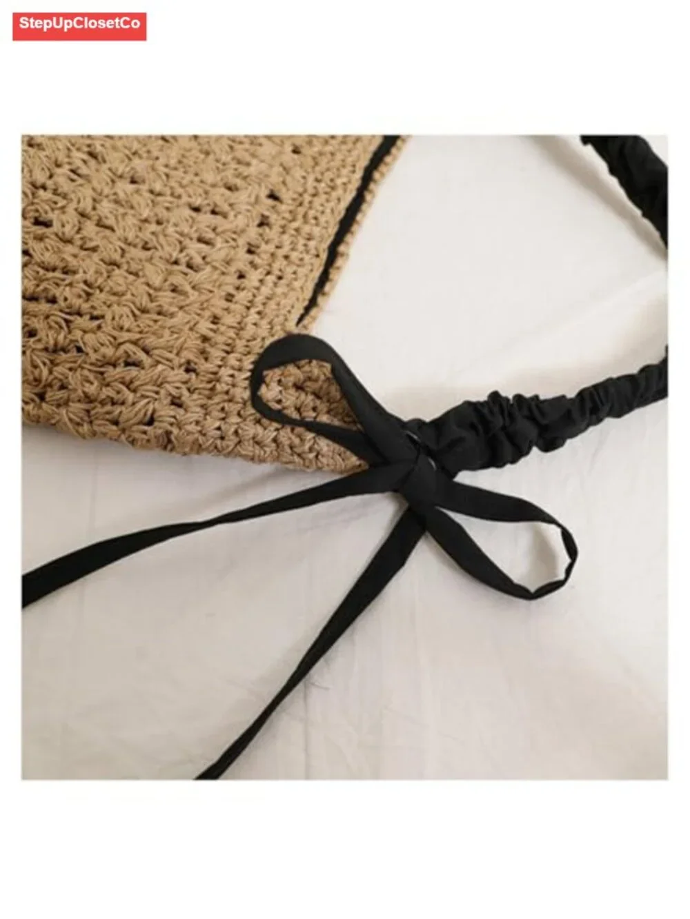 Bohemian Crochet Beach Bag Crescent Crossbody Hobo Shoulder Tote